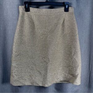 Kate Spade New York Judy Career Pencil Skirt Size 4 Tweed Metallic Gold Lined